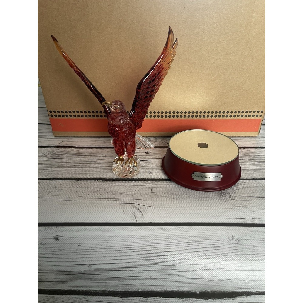 MAJESTIC REFLECTIONS Sovereign Protector GLASS EAGLE BRADFORD EXCHANGE Working!